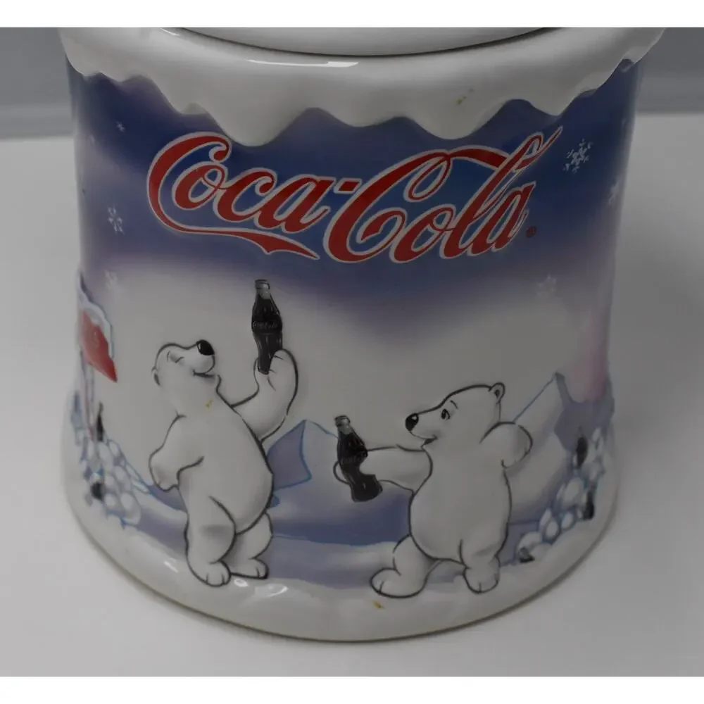 COLLECTIBLE LIMITED EDITION COCA COLA ARCTIC WINTER POLAR BEAR COOKIE JAR